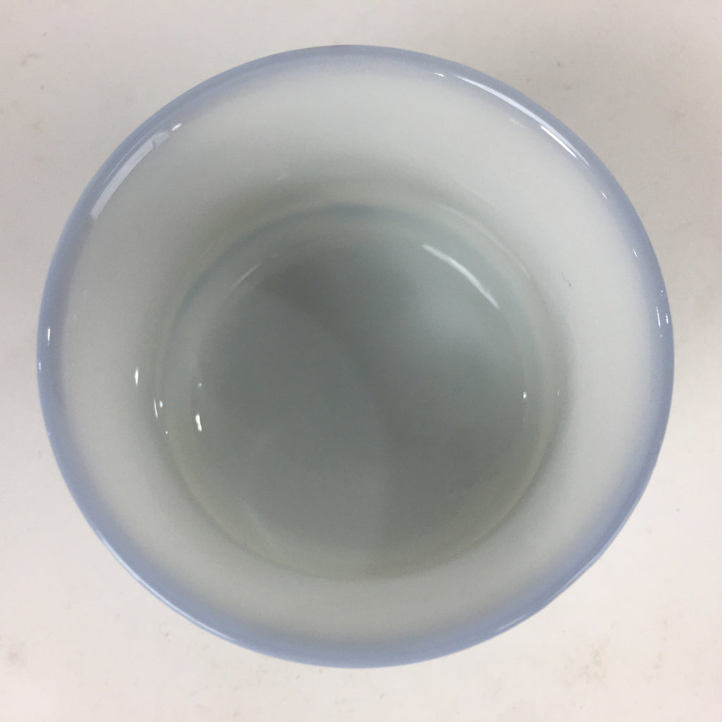 Japanese Porcelain Teacup Yunomi Vtg White Pink Flower Pottery Sencha TC270