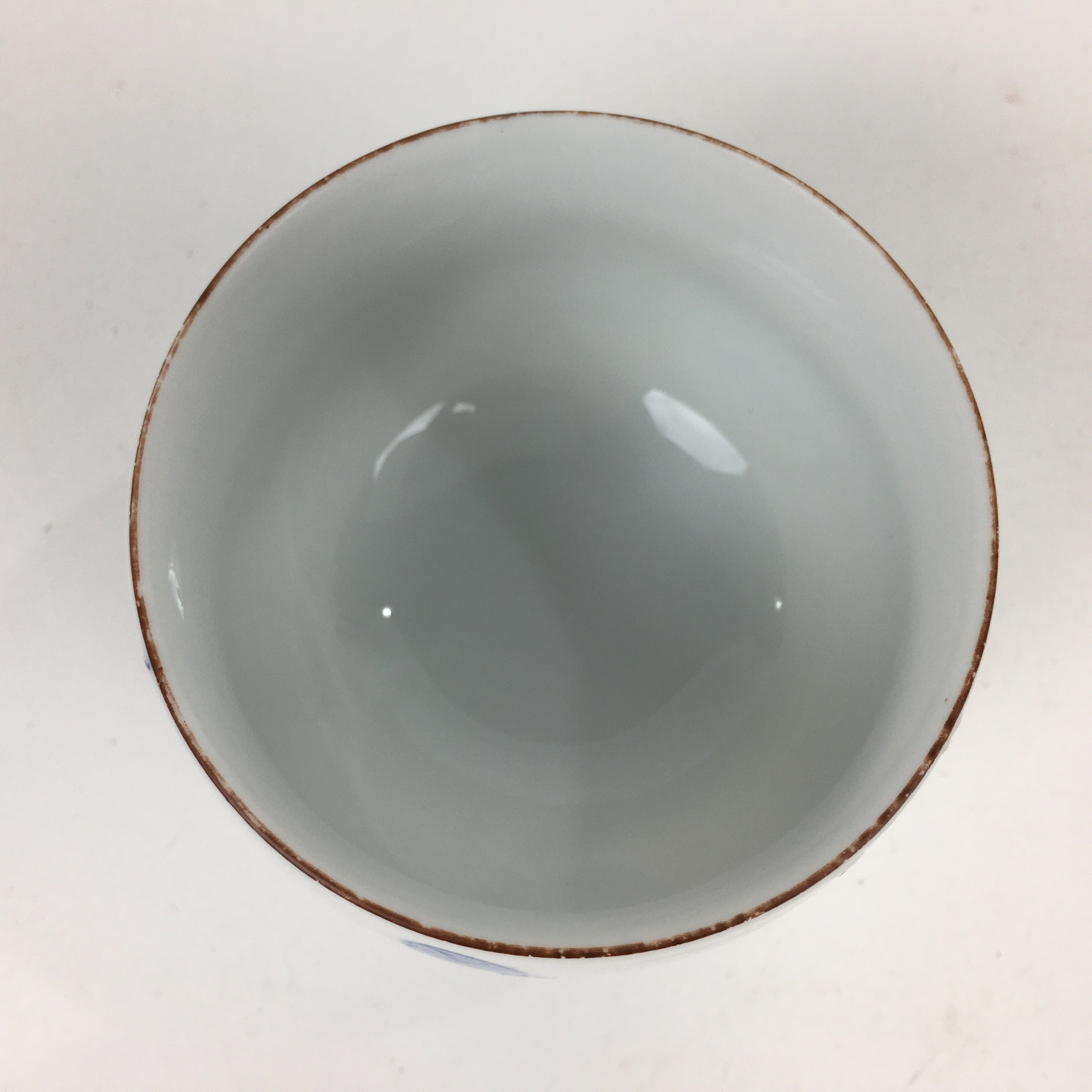 Japanese Porcelain Teacup Yunomi Vtg White Red Flower Pottery Sencha TC267