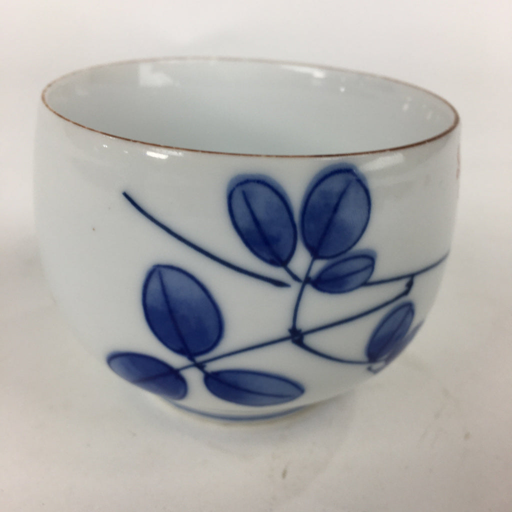 Japanese Porcelain Teacup Yunomi Vtg White Red Flower Pottery Sencha TC268