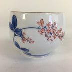Japanese Porcelain Teacup Yunomi Vtg Wisteria Flower White Sencha TC212