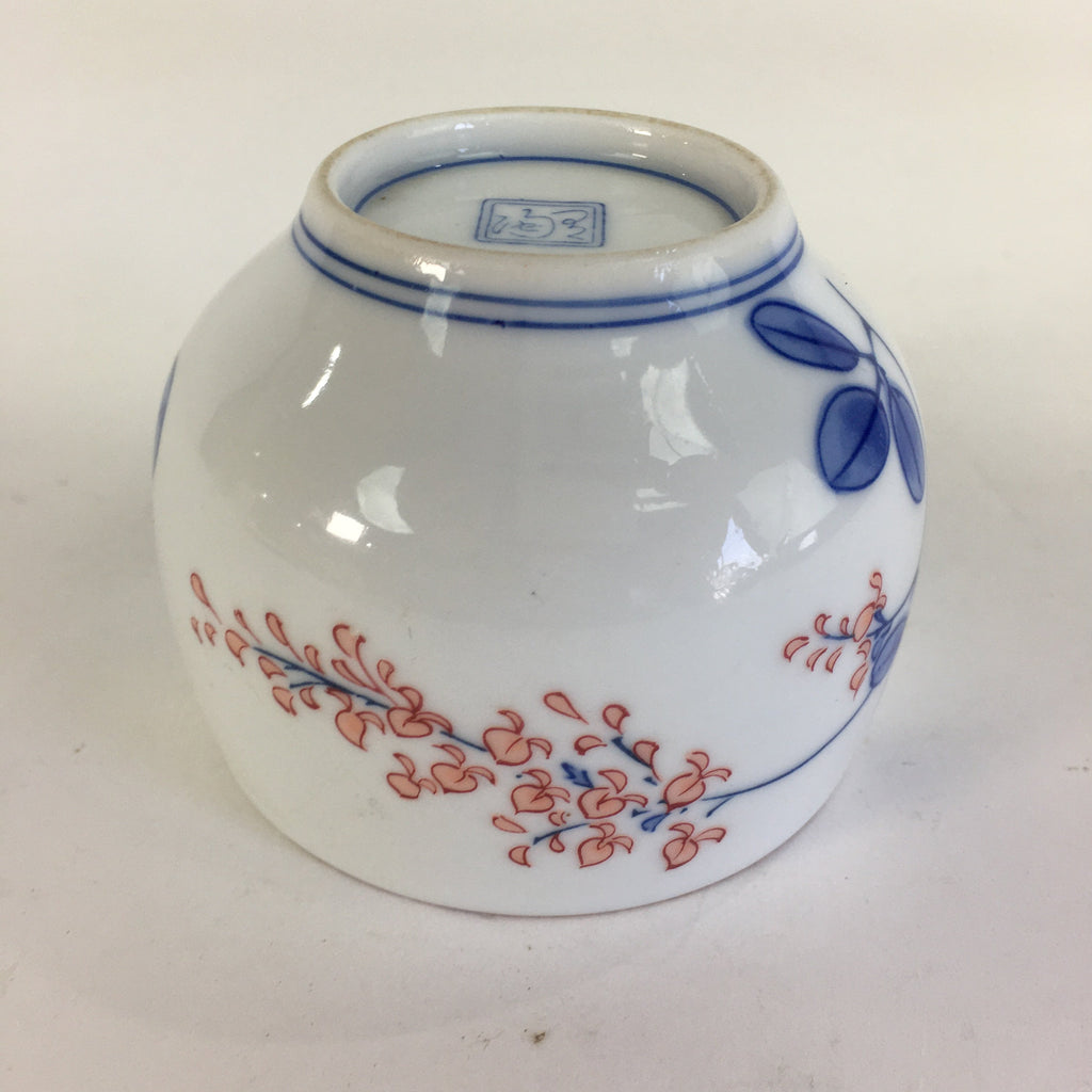 Japanese Porcelain Teacup Yunomi Vtg Wisteria Flower White Sencha TC212