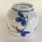 Japanese Porcelain Teacup Yunomi Vtg Wisteria Flower White Sencha TC212