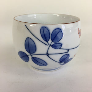 Japanese Porcelain Teacup Yunomi Vtg Wisteria Flower White Sencha TC212