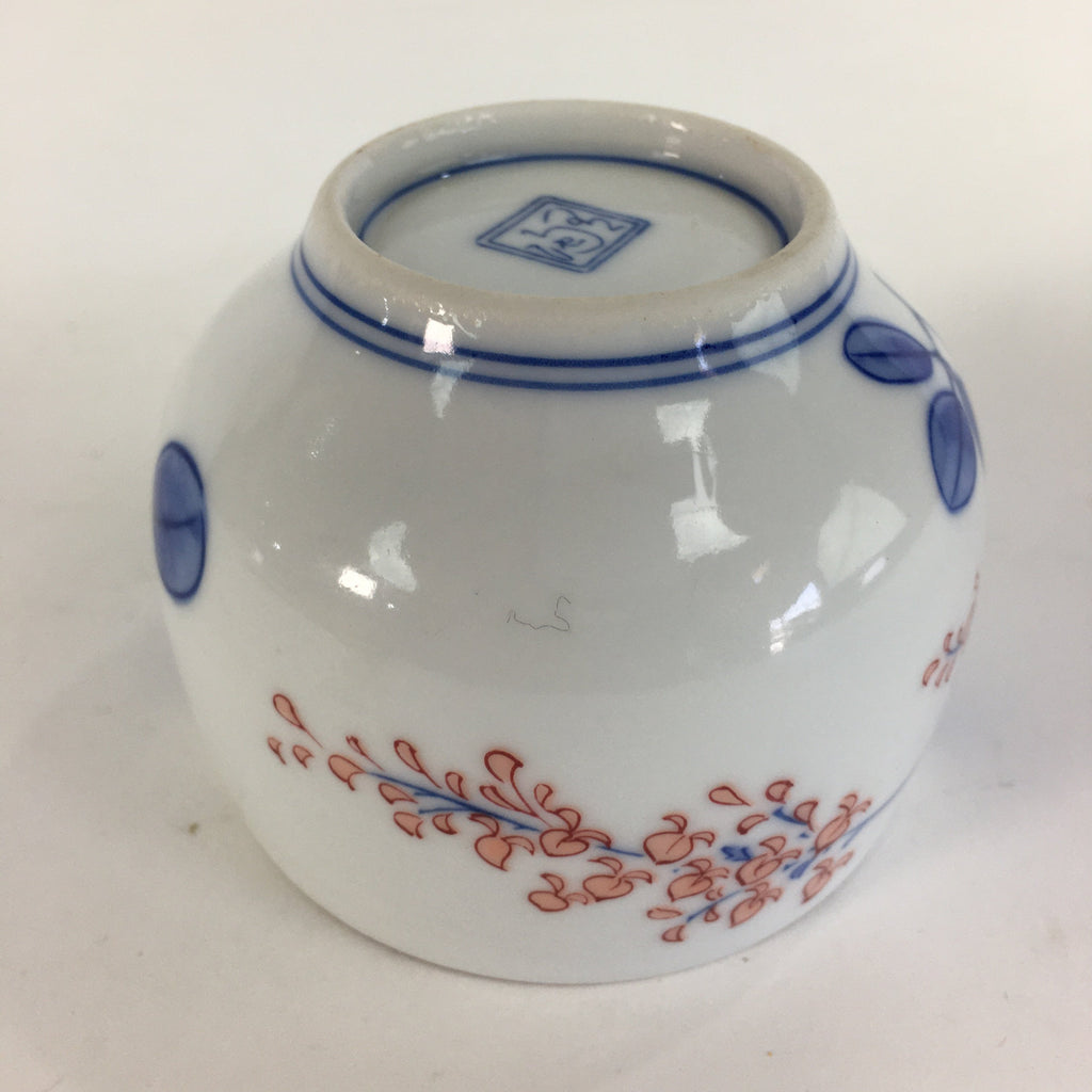 Japanese Porcelain Teacup Yunomi Vtg Wisteria Flower White Sencha TC213