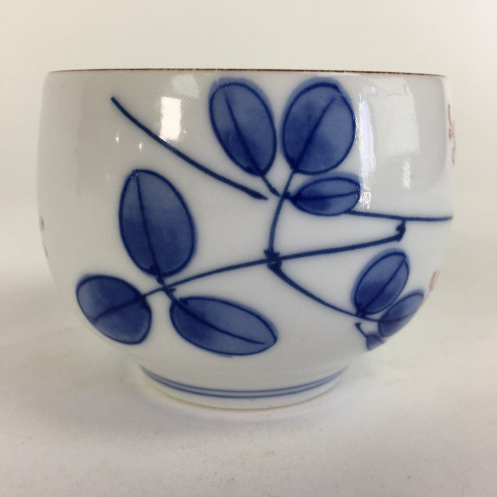 Japanese Porcelain Teacup Yunomi Vtg Wisteria Flower White Sencha TC213