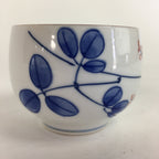 Japanese Porcelain Teacup Yunomi Vtg Wisteria Flower White Sencha TC214