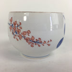 Japanese Porcelain Teacup Yunomi Vtg Wisteria Flower White Sencha TC214