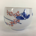 Japanese Porcelain Teacup Yunomi Vtg Wisteria Flower White Sencha TC214