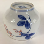 Japanese Porcelain Teacup Yunomi Vtg Wisteria Flower White Sencha TC214