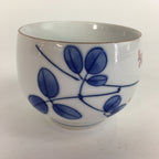 Japanese Porcelain Teacup Yunomi Vtg Wisteria Flower White Sencha TC214