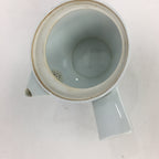 Japanese Porcelain Teapot Vtg Kyusu Pottery White Blue Brown Stripes Sencha PP5