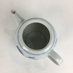 Japanese Porcelain Teapot Vtg Kyusu Pottery White Blue Sometsuke Sencha PP595