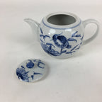 Japanese Porcelain Teapot Vtg Kyusu Pottery White Blue Sometsuke Sencha PP595