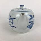 Japanese Porcelain Teapot Vtg Kyusu Pottery White Blue Sometsuke Sencha PP595