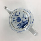 Japanese Porcelain Teapot Vtg Kyusu Pottery White Blue Sometsuke Sencha PP595