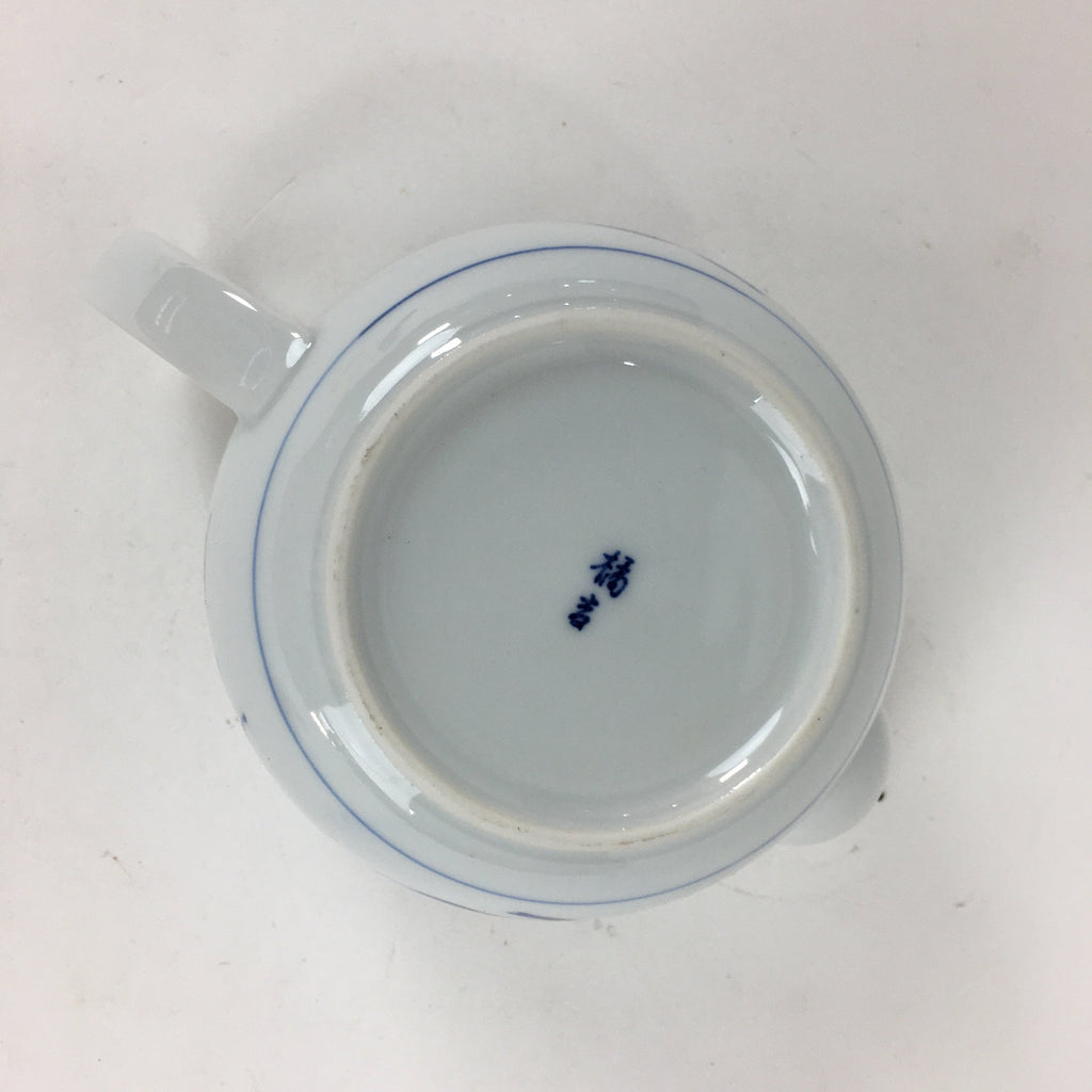 Japanese Porcelain Teapot Vtg Kyusu Pottery White Blue Sometsuke Sencha PP595