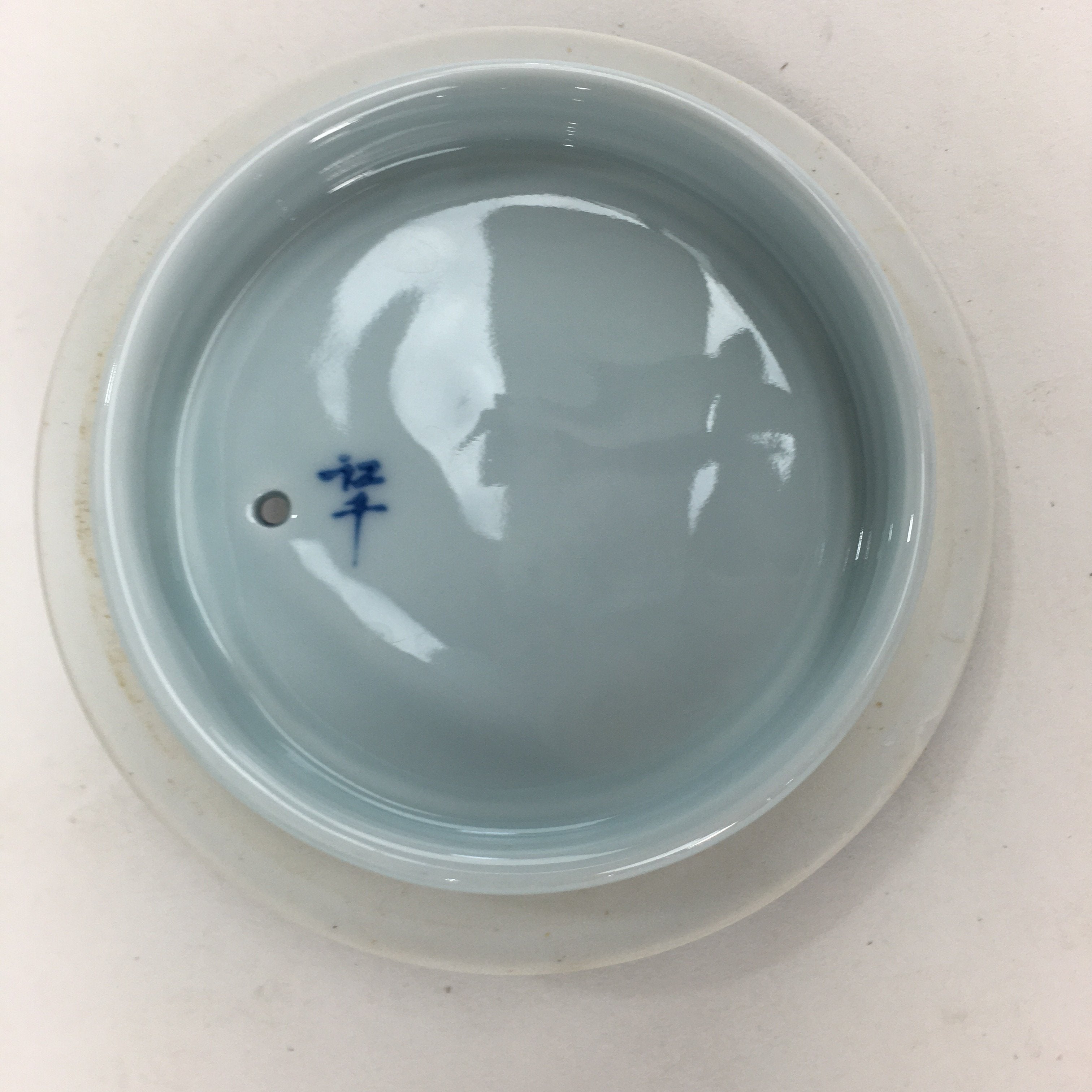 Japanese Porcelain Teapot Vtg Kyusu Pottery White Blue Stripes Sencha PP594