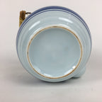 Japanese Porcelain Teapot Vtg Kyusu Pottery White Blue Stripes Sencha PP594