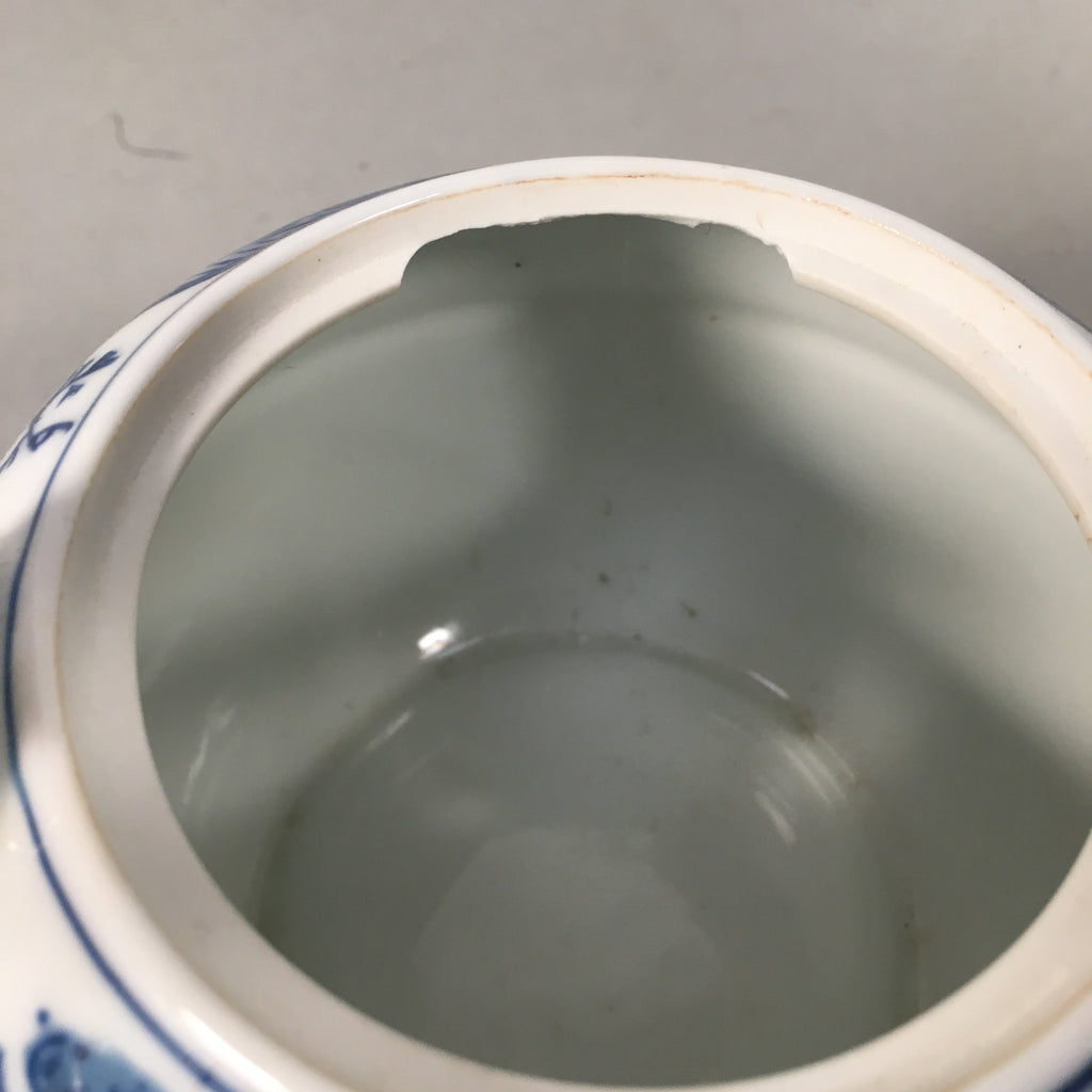 Japanese Porcelain Teapot Vtg Kyusu Sencha Arita ware Blue White Sometsuke PP41