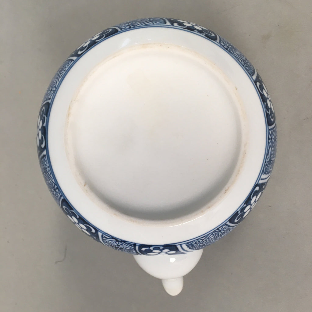 Japanese Porcelain Teapot Vtg Kyusu Sencha Arita ware Blue White Sometsuke PP41