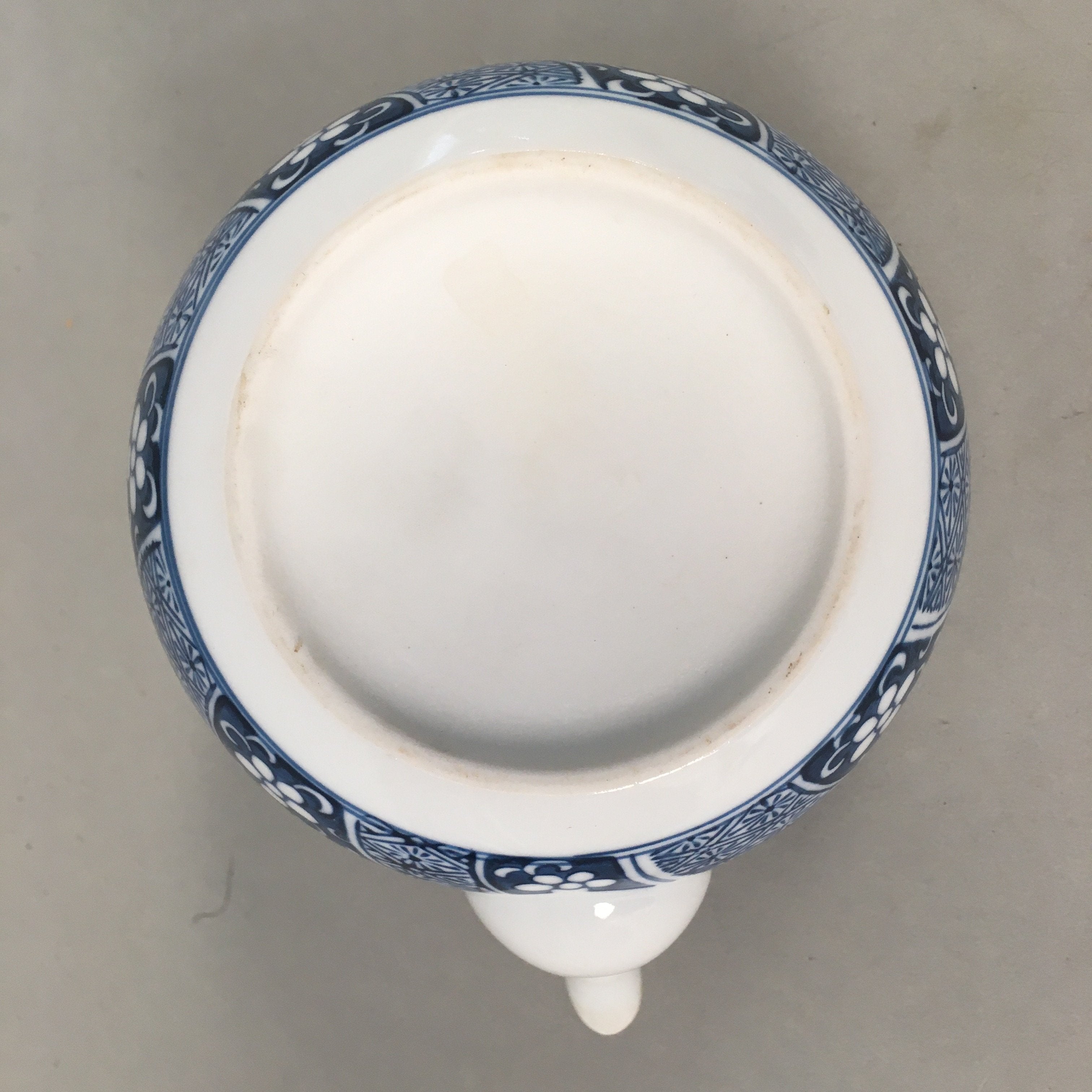 Japanese Porcelain Teapot Vtg Kyusu Sencha Arita ware Blue White Sometsuke PP41