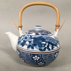 Japanese Porcelain Teapot Vtg Kyusu Sencha Arita ware Blue White Sometsuke PP41