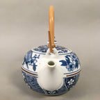 Japanese Porcelain Teapot Vtg Kyusu Sencha Arita ware Blue White Sometsuke PP41