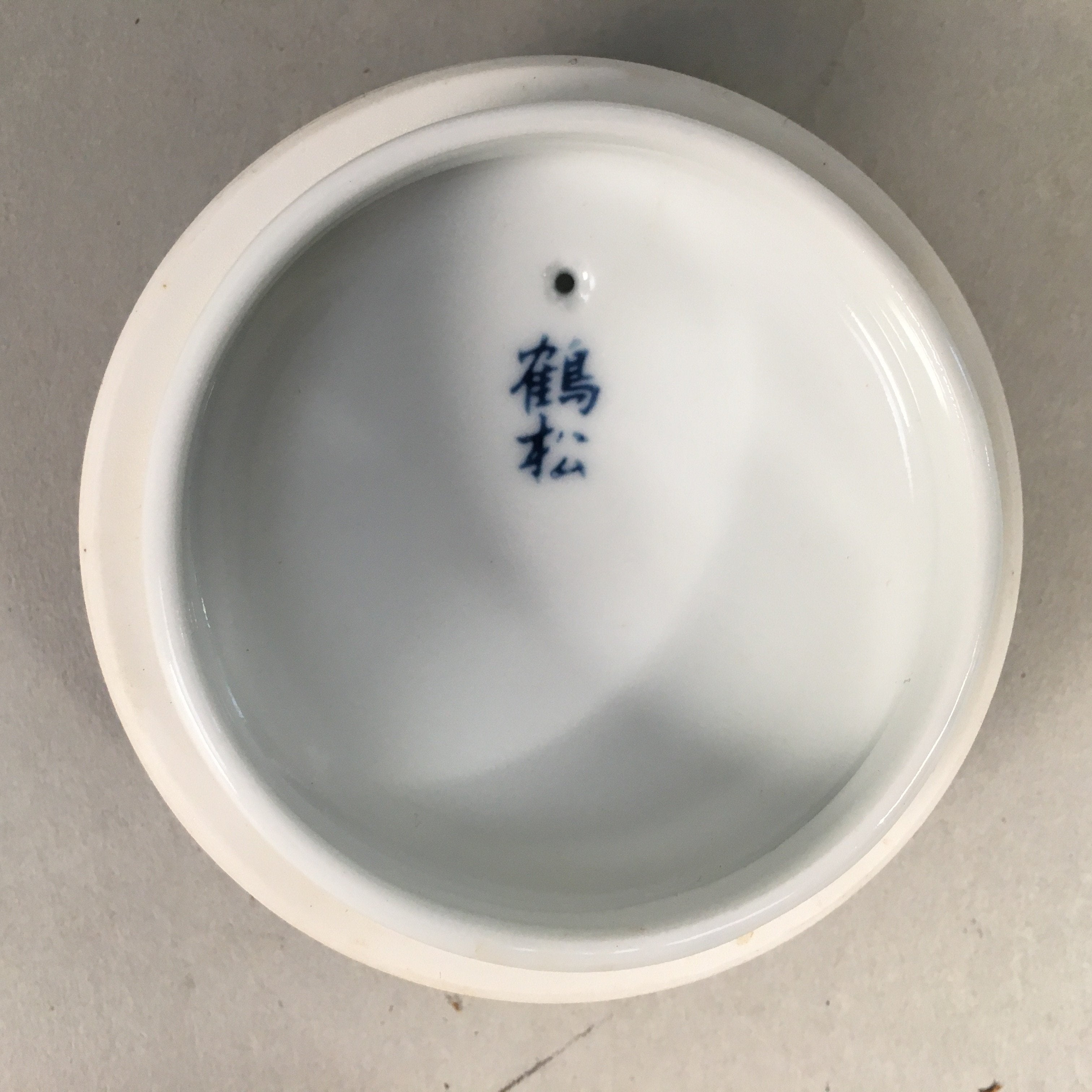 Japanese Porcelain Teapot Vtg Kyusu Sencha Arita ware Blue White Sometsuke PP41