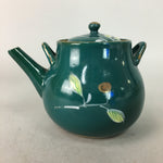 Japanese Porcelain Teapot Vtg Kyusu Sencha Green Floral Camellia PP128