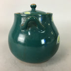 Japanese Porcelain Teapot Vtg Kyusu Sencha Green Floral Camellia PP128