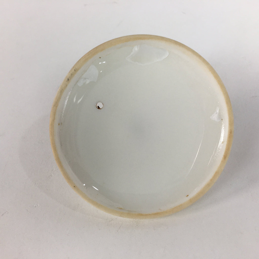 Japanese Porcelain Teapot Vtg White Blue Design Kyusu Flat net Sencha PP568