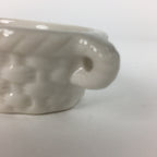 Japanese Porcelain Tiny Pot Bowl Basket Shape Two Handles White Container PP875