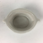 Japanese Porcelain Tiny Pot Bowl Basket Shape Two Handles White Container PP875