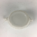 Japanese Porcelain Tiny Pot Bowl Basket Shape Two Handles White Container PP875
