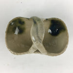 Japanese Porcelain Tiny Pot Vtg Basket Shape One Handles Brown Green PP881