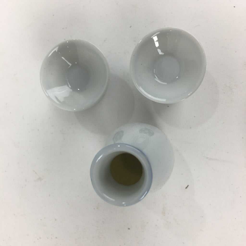 Japanese Porcelain Tiny Sake Cup Bottle Set Vtg Guinomi Tokkuri Ornament PX584