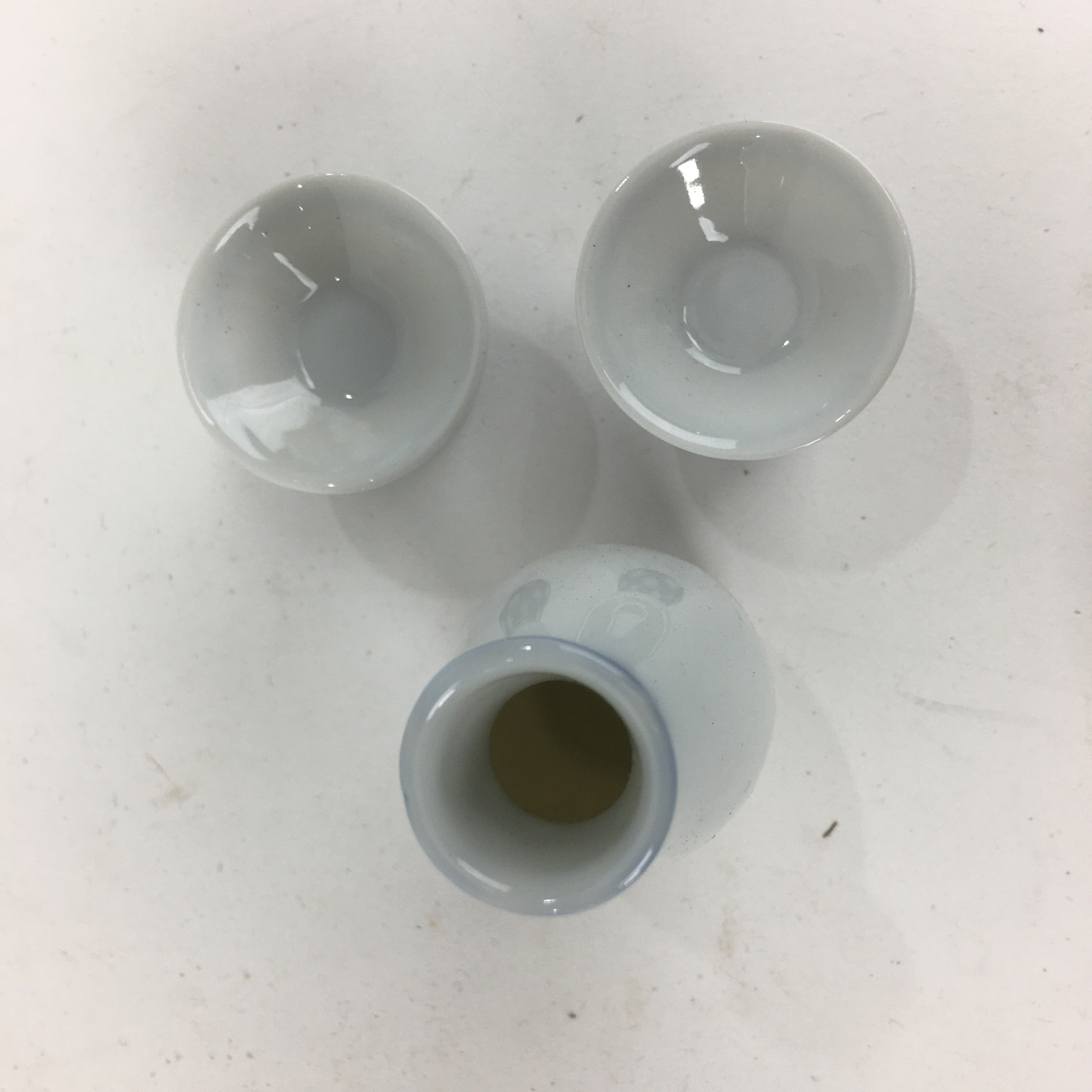 Japanese Porcelain Tiny Sake Cup Bottle Set Vtg Guinomi Tokkuri Ornament PX584