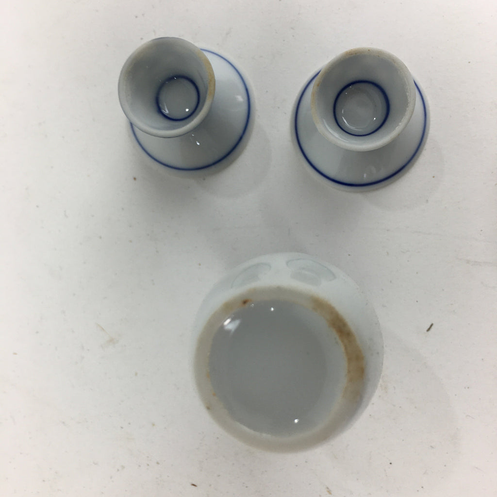 Japanese Porcelain Tiny Sake Cup Bottle Set Vtg Guinomi Tokkuri Ornament PX584