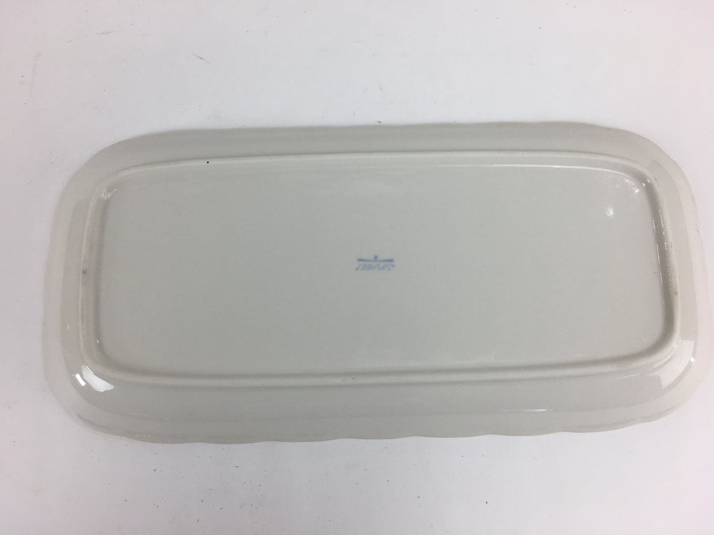 Japanese Porcelain Wide Plate Vtg Rectangle Shape Sandwich Plate White PP749