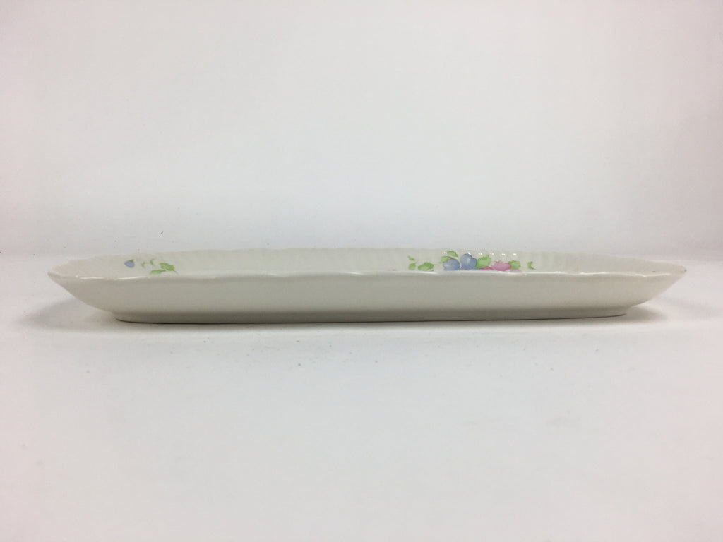 Japanese Porcelain Wide Plate Vtg Rectangle Shape Sandwich Plate White PP749