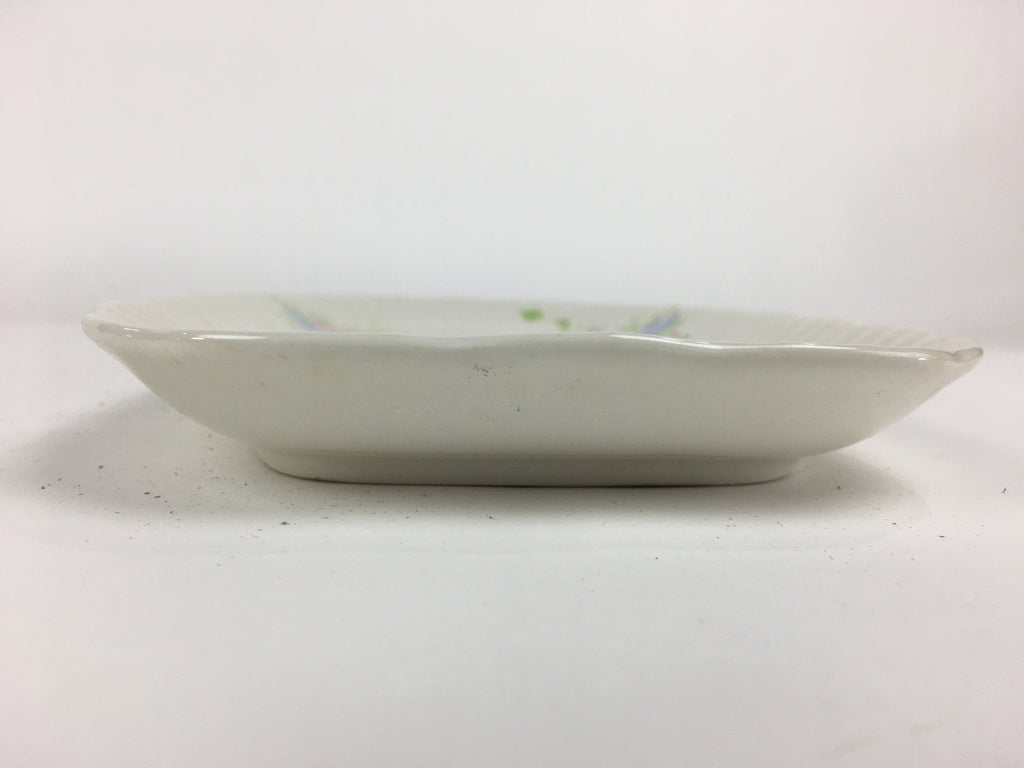 Japanese Porcelain Wide Plate Vtg Rectangle Shape Sandwich Plate White PP749
