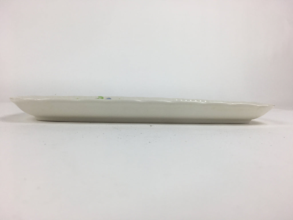 Japanese Porcelain Wide Plate Vtg Rectangle Shape Sandwich Plate White PP749