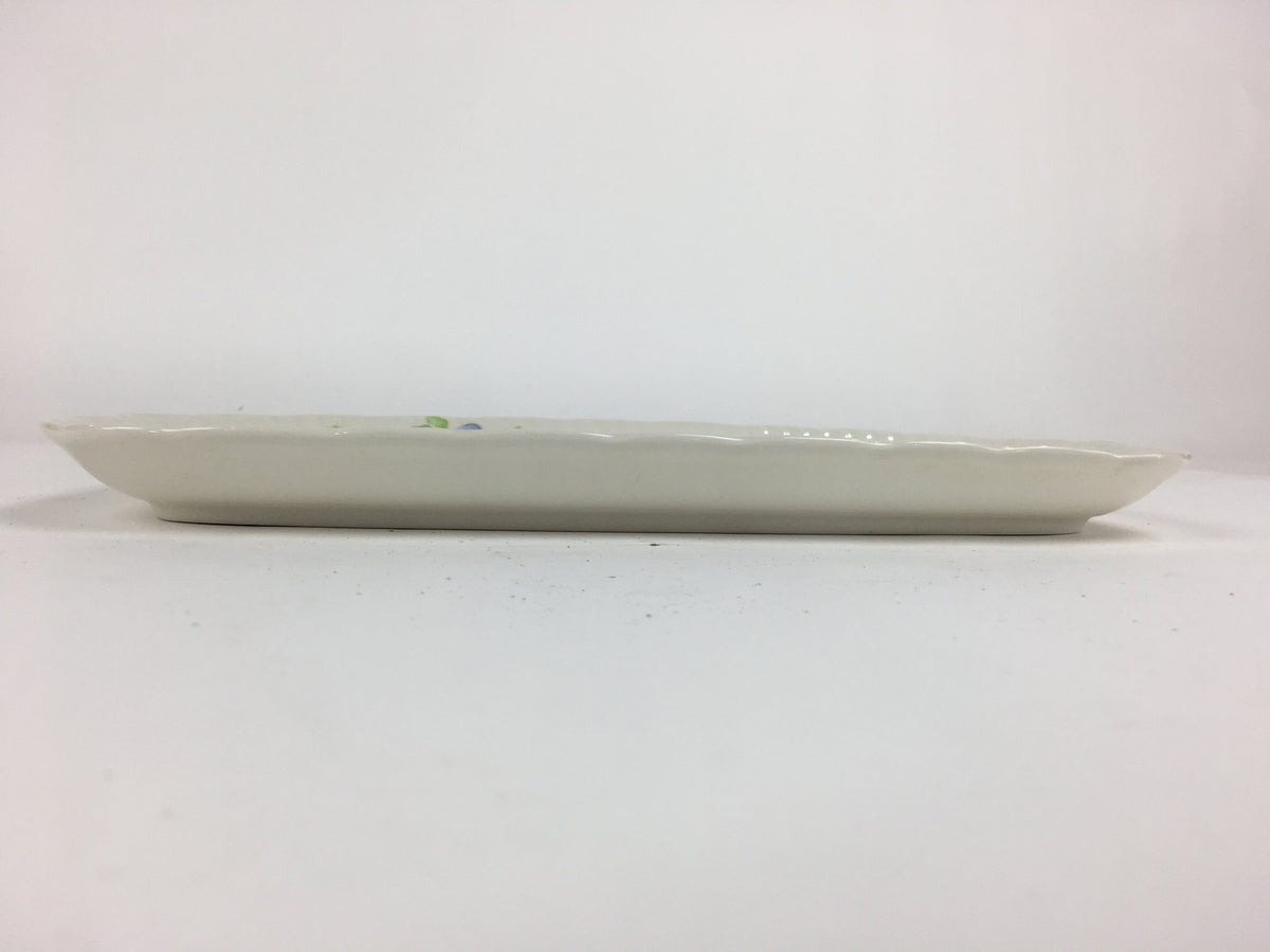 Japanese Porcelain Wide Plate Vtg Rectangle Shape Sandwich Plate White PP749