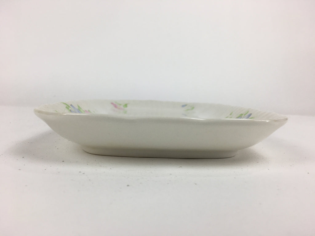 Japanese Porcelain Wide Plate Vtg Rectangle Shape Sandwich Plate White PP749