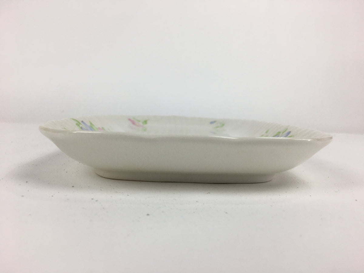 Japanese Porcelain Wide Plate Vtg Rectangle Shape Sandwich Plate White PP749