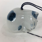 Japanese Porcelain Wind Chime Vtg Wind Bell Hanging decoration Cat Furin JK247