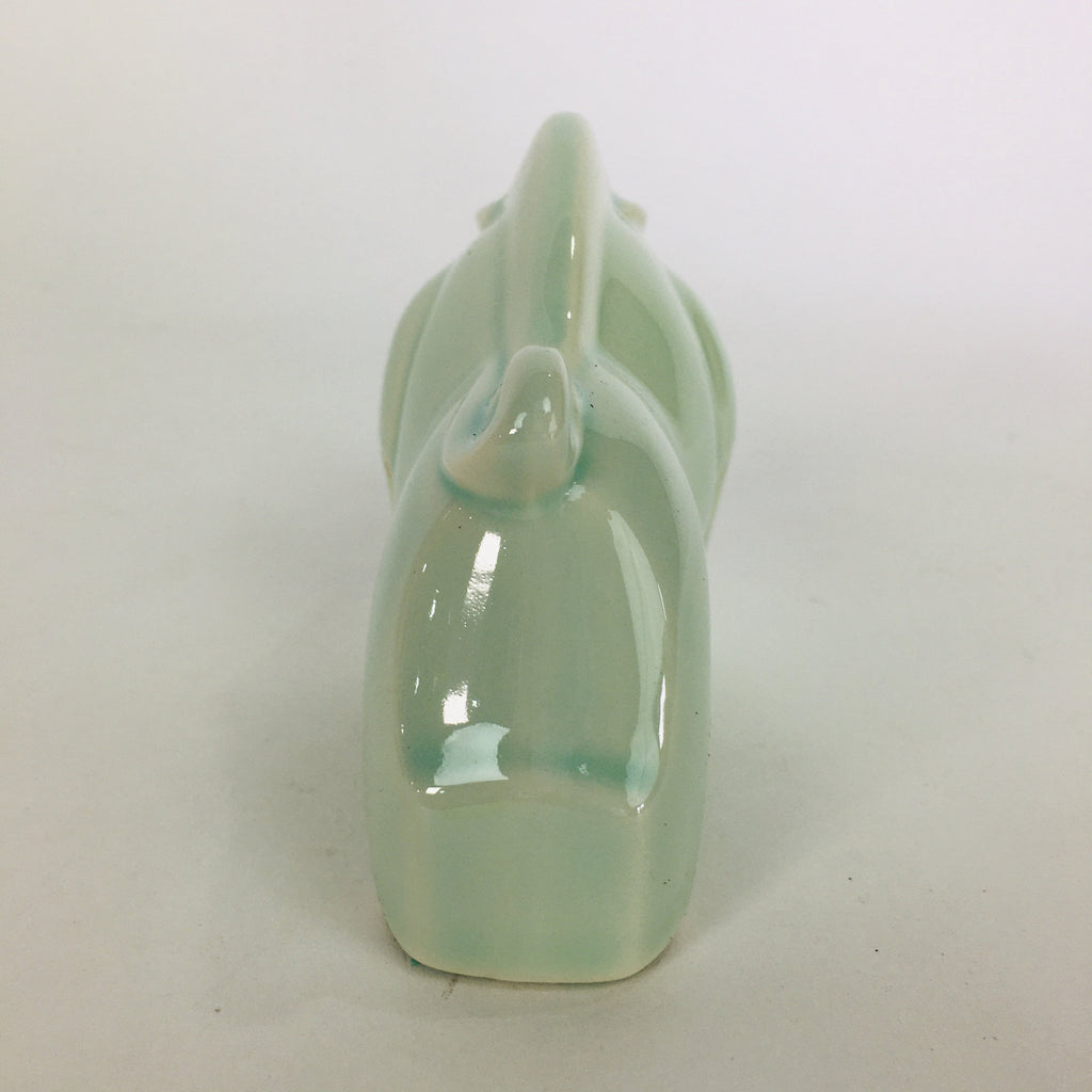 Japanese Porcelain Zodiac Boar Figurine Vtg Green Lucky Charm Inoshishi BD661