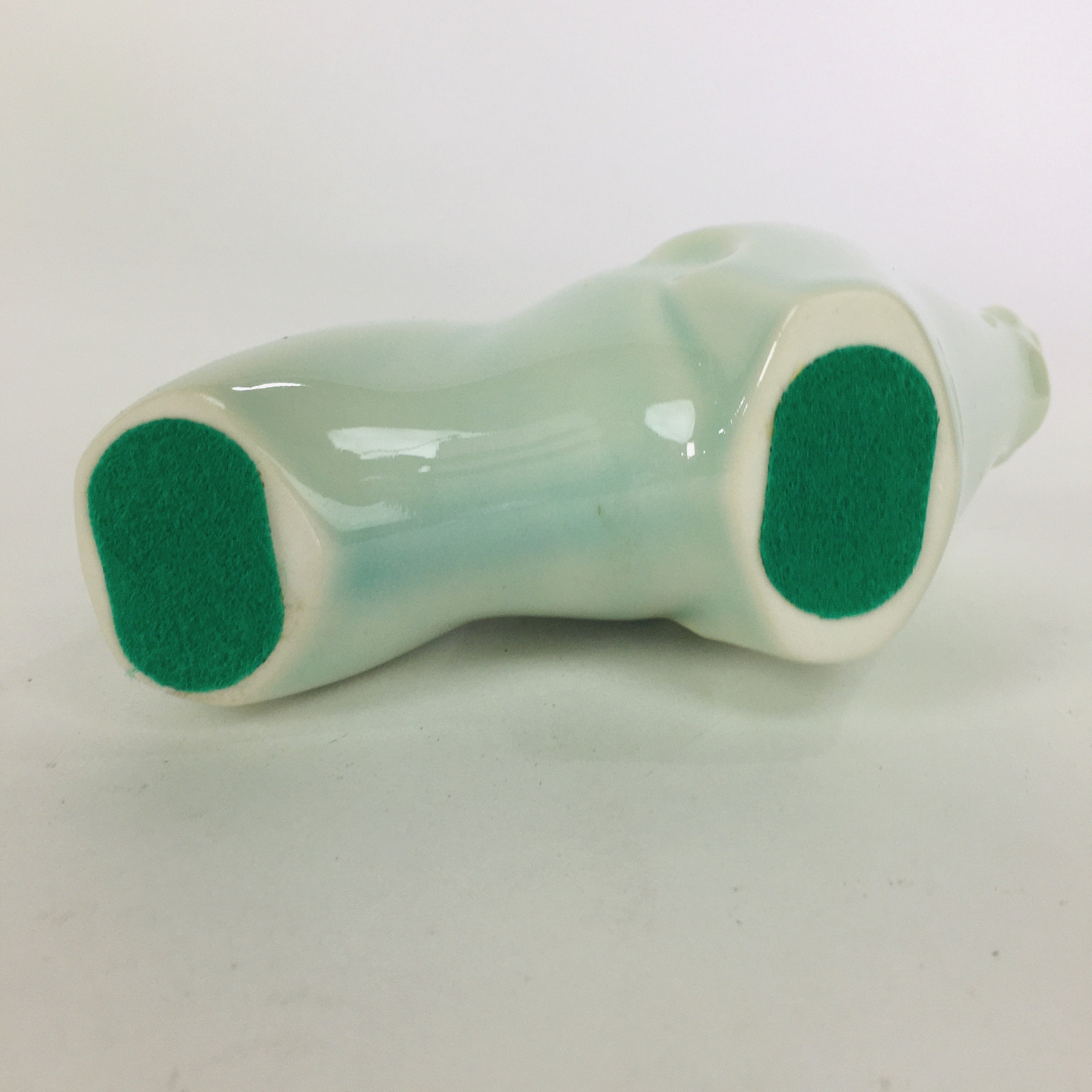 Japanese Porcelain Zodiac Boar Figurine Vtg Green Lucky Charm Inoshishi BD661