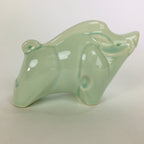 Japanese Porcelain Zodiac Boar Figurine Vtg Green Lucky Charm Inoshishi BD661