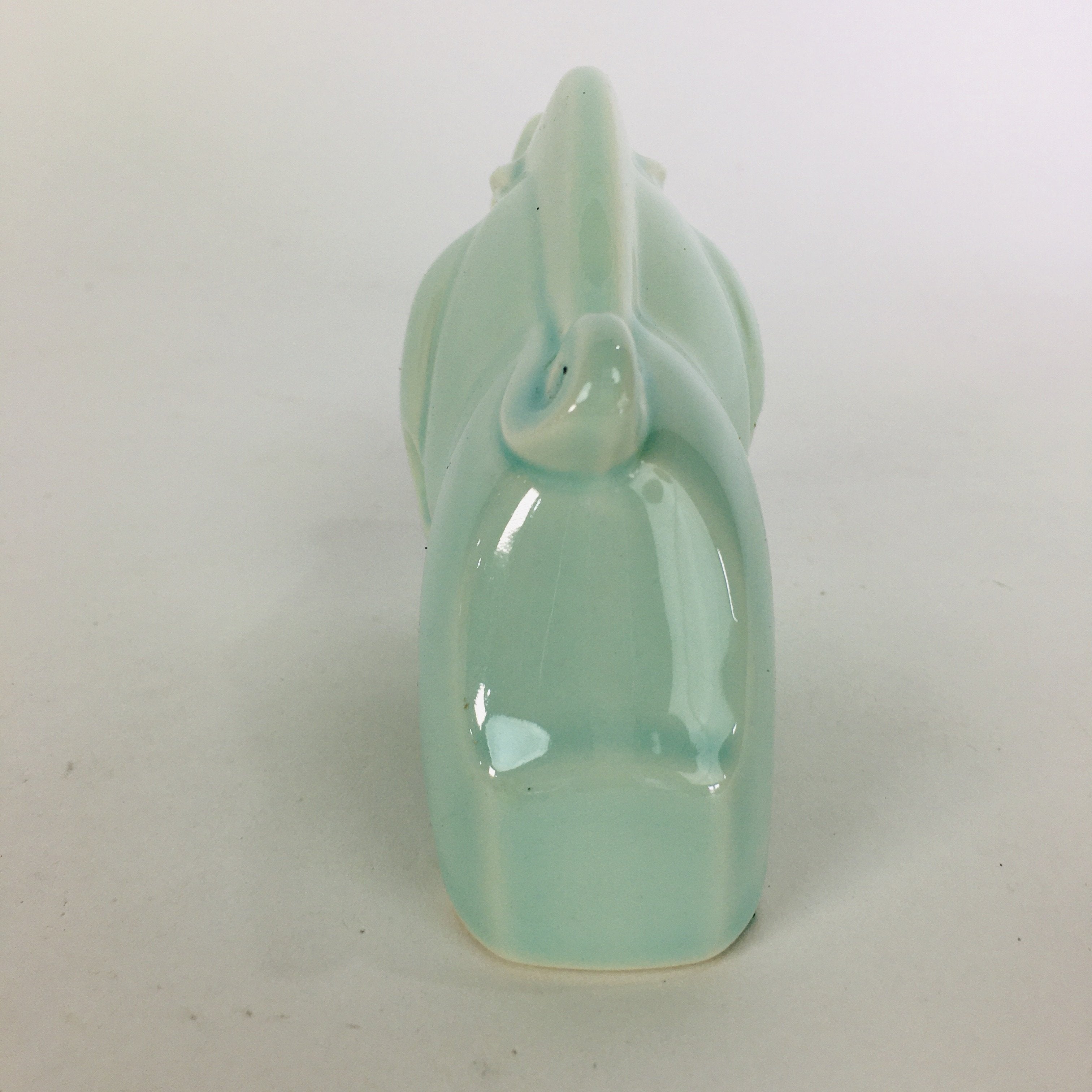 Japanese Porcelain Zodiac Boar Figurine Vtg Green Lucky Charm Inoshishi BD662